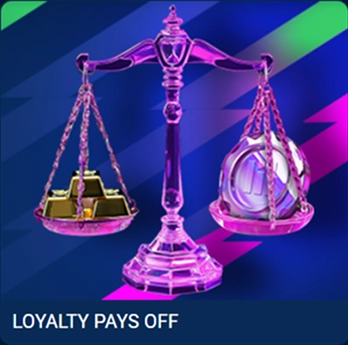 bonus-1 Loyalty pays off balance scales with gold
