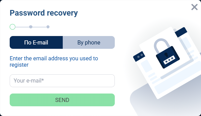 forgot-password Password recovery form with email